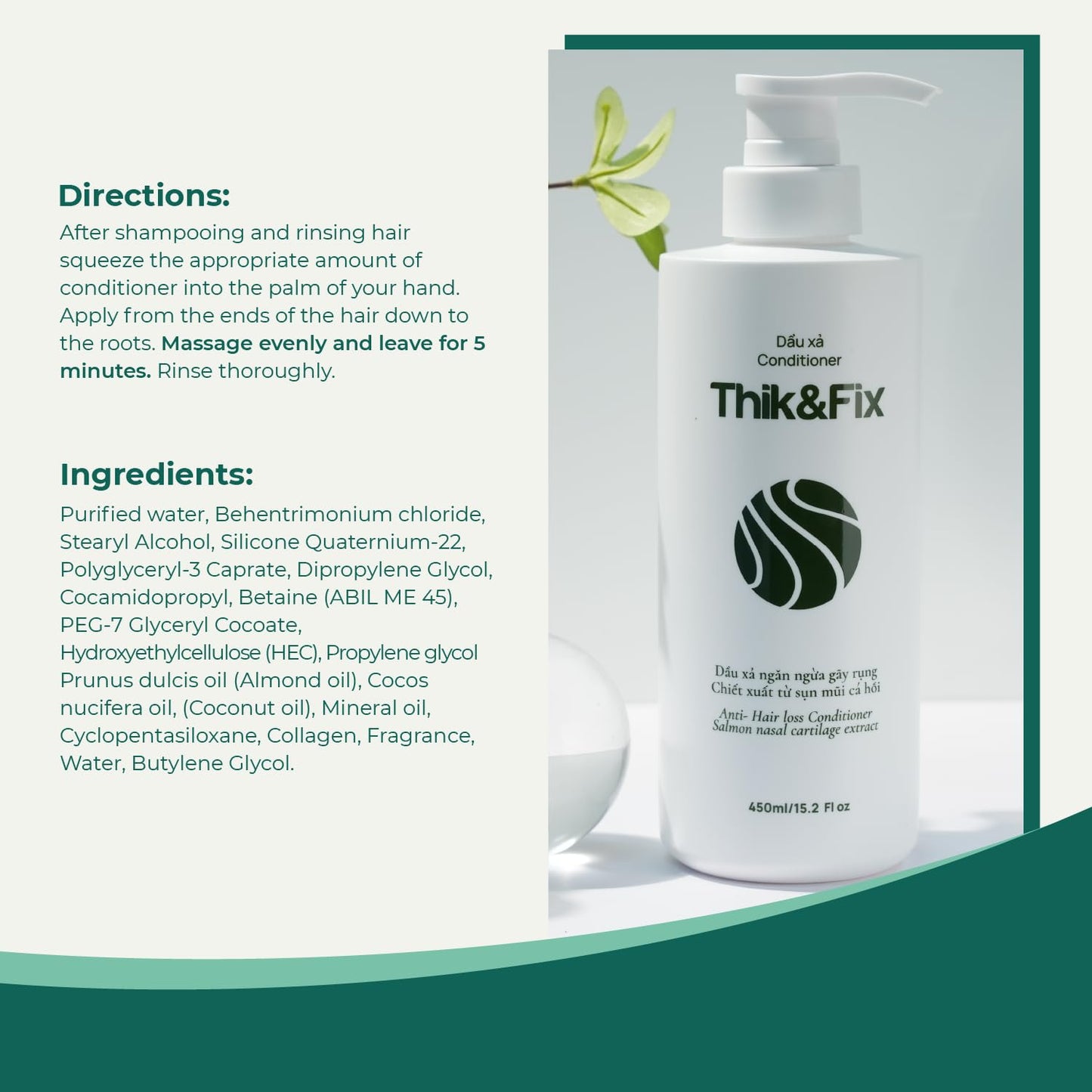 Thik&Fix Hair Loss Conditioner (15.2 Fl oz/450ml)