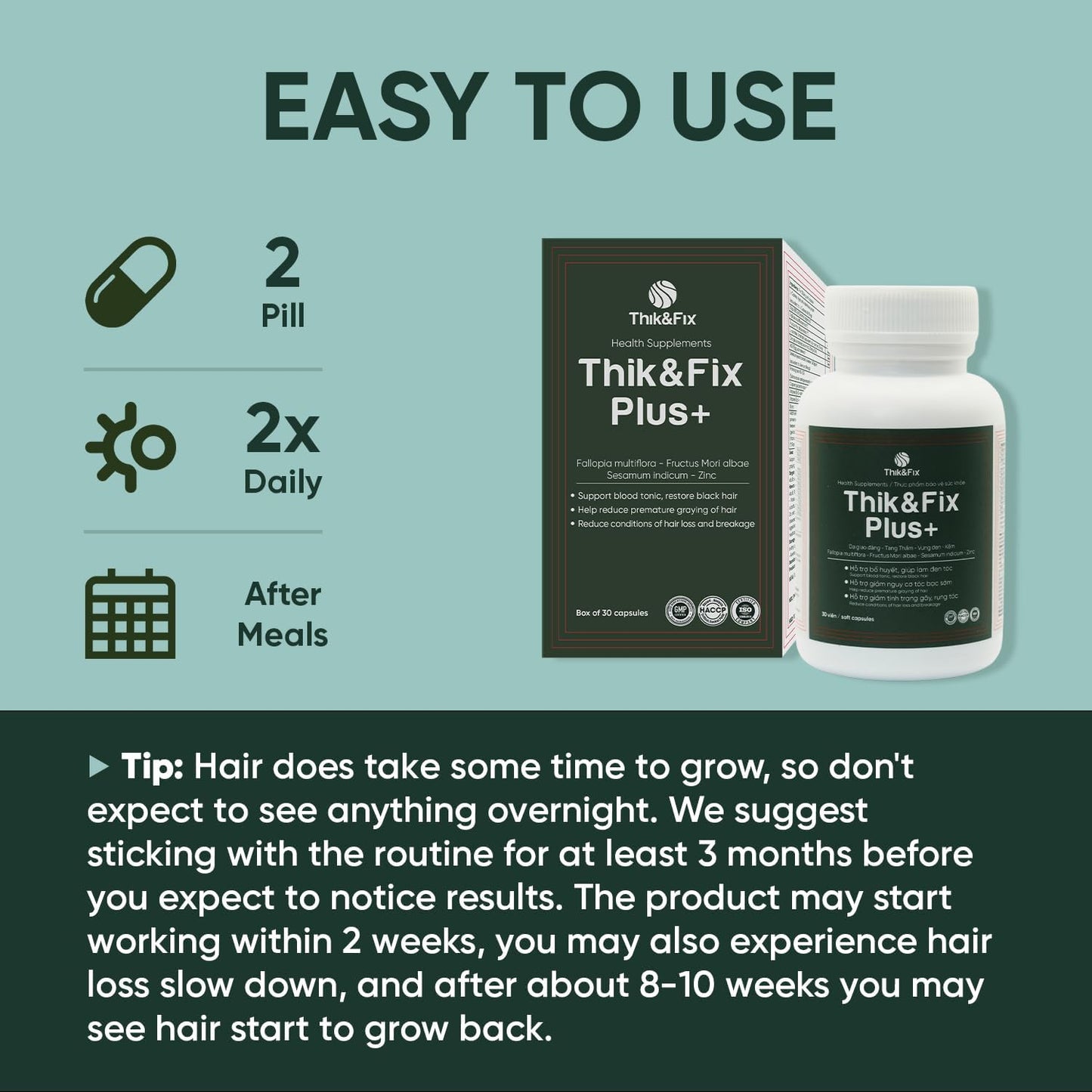 Thik&Fix Plus+ Natural Hair Nutrition Supplement (Capsule)